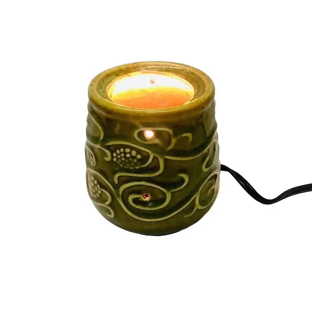 Ceramic Oil /Wax Electric Warmer Light Green Diffuser